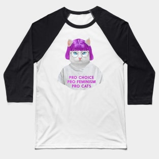 Feminist Cat Baseball T-Shirt